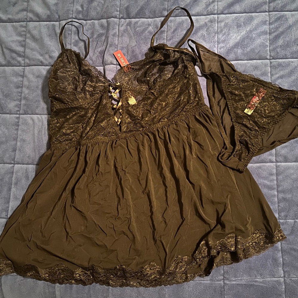 Adore Me Black Lace Chemise